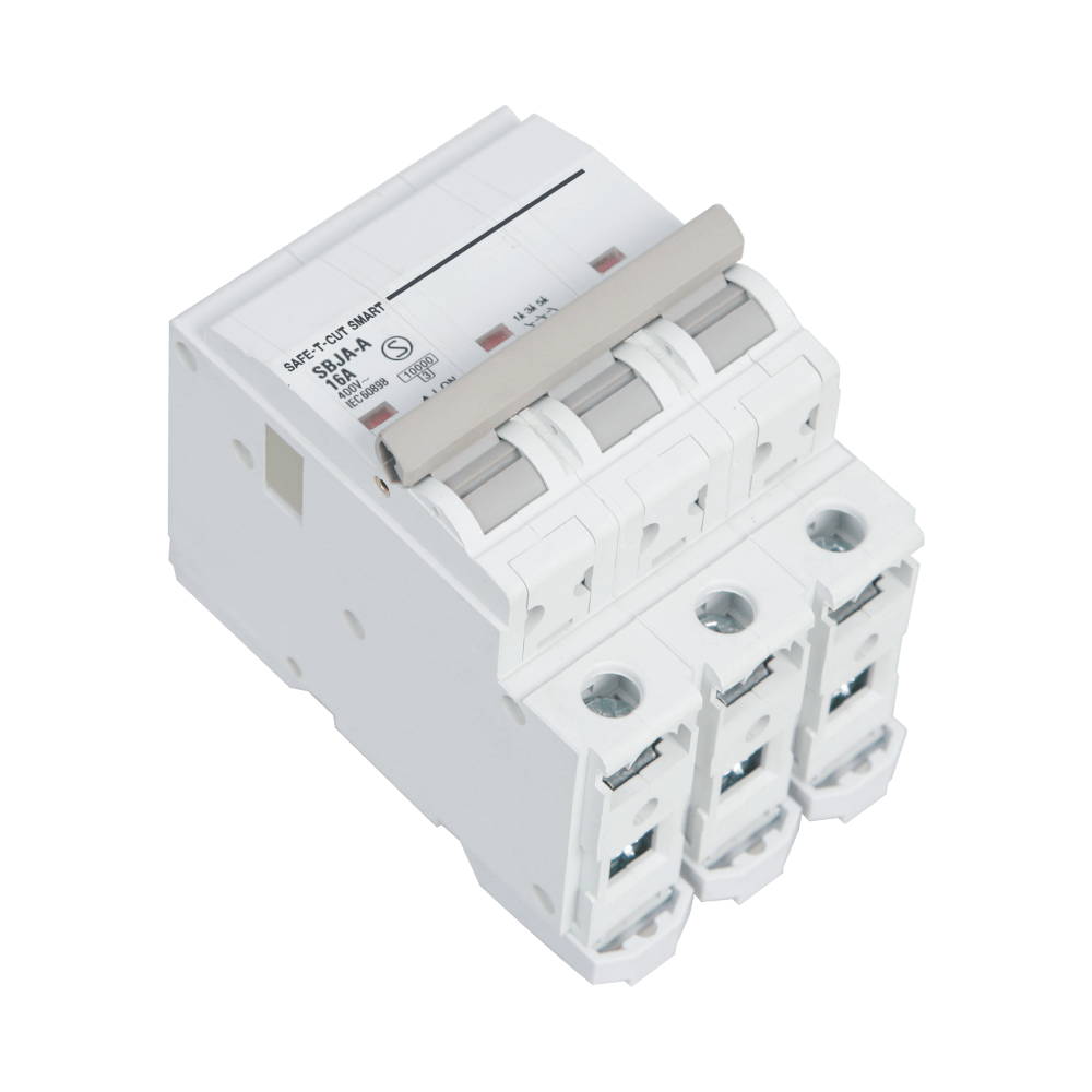 เซอร์กิตเบรกเกอร์ 16 แอมป์ 3 โพล 10KA เซฟ-ที-คัท สมาร์ท รุ่น US สีขาว